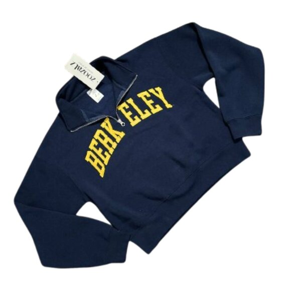 ZooZatz Tops - NWT Woman's ZOOZATZ Collegiate U of C BERKELEY Navy 1/4 Zip Sweat Shirt Top SZ M